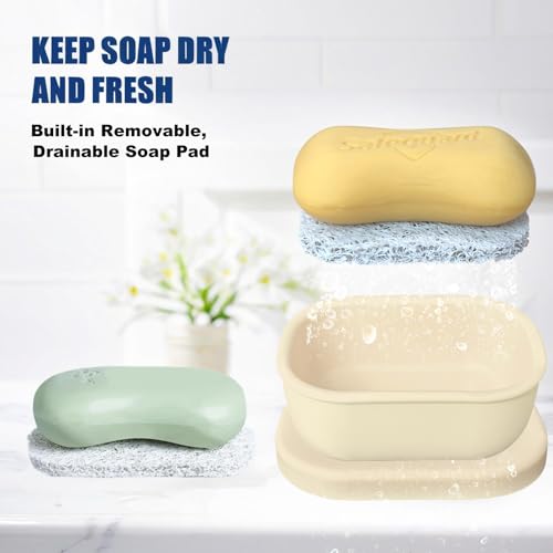 Silicone Travel Soap Case - Leakproof Soap Holder in Sand Color