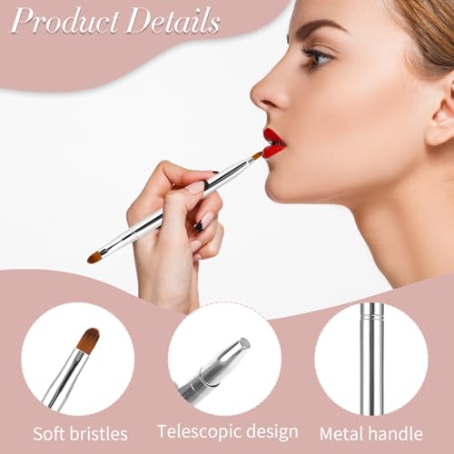 Sliverdew 2 Pack Retractable Lip Brush Double-Ended Lipstick Applicator