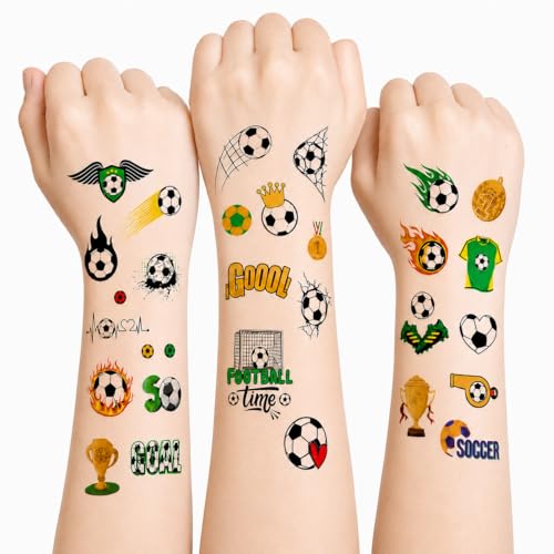 Soccer Temporary Tattoos Bulk Pack - 98PCS Kids Party Favors