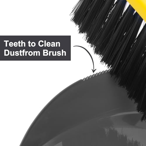 Yellow Mini Dustpan and Broom Set - Handheld Combo for Home & Car