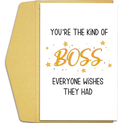 Funny Birthday Card for Boss - Premium Thank You Greeting