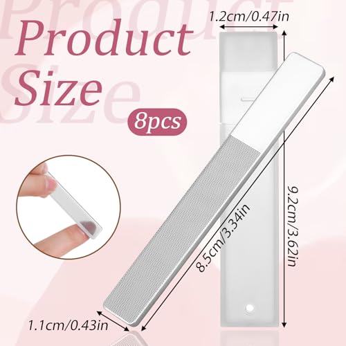 Nano Glass Nail File and Buffer Set with Case - 8 Pack