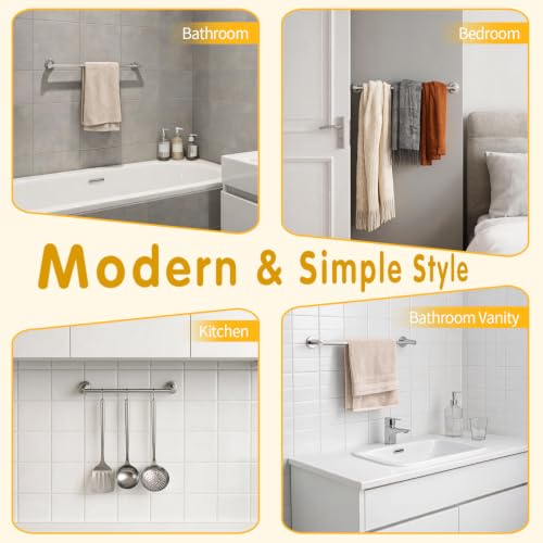 23 Inch Brushed Nickel Towel Bar - Wall Mounted Stainless Steel Design