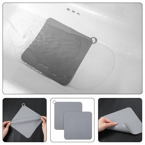 Sorcristy 8x8 Inch Floor Drain Cover - Anti-Odor PVC Sink Stopper, 2 Pack