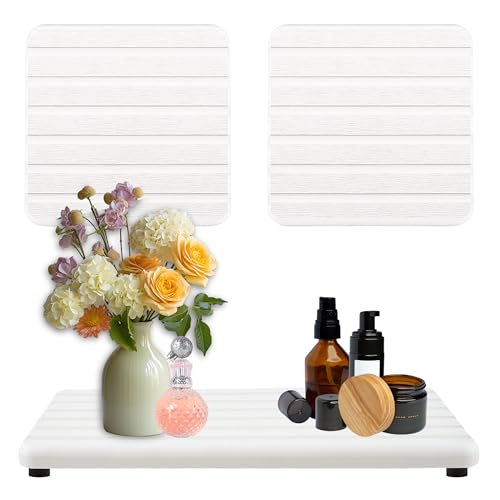Water Absorbing Stone Tray Set for Bathroom & Kitchen - Diatomite Soap Holders & Coasters