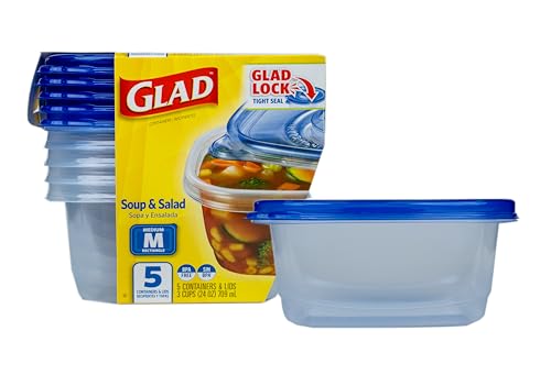 Glad GladWare Medium Rectangle Food Storage Containers - 24 Oz, 5 Count