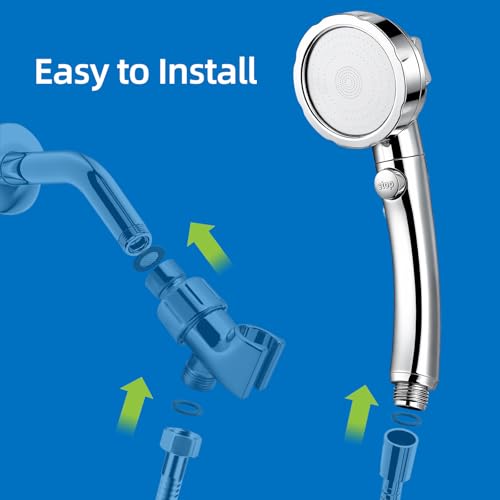 VRQUB Handheld Shower Head with ON/OFF Switch & 3 Spray Modes