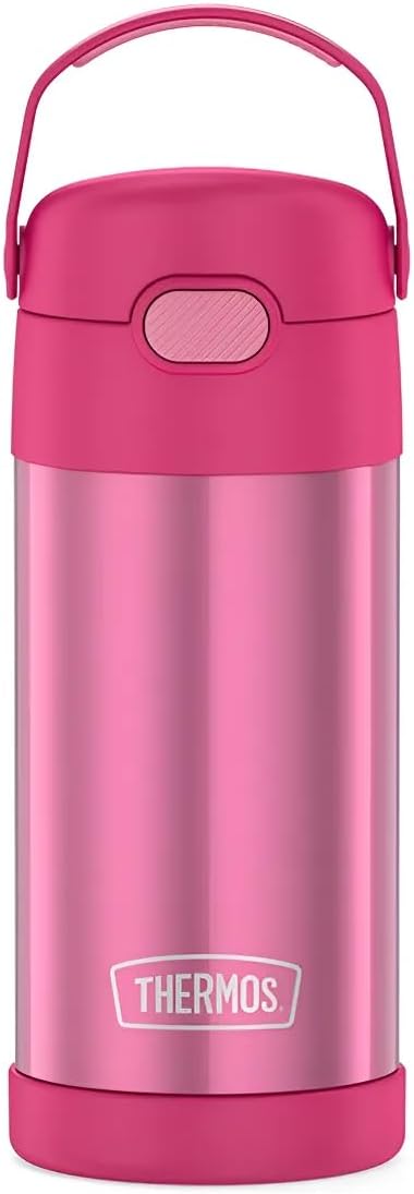 THERMOS FUNTAINER Water Bottle - 12 Ounce Kids Stainless Steel Vacuum Insulated - Pink