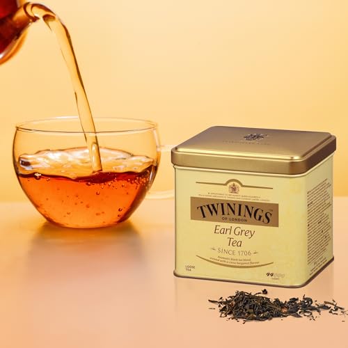 Twinings Earl Grey Loose Leaf Black Tea, Citrus & Bergamot, 7.05oz Tin (Pack 6)