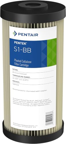 Pentair Pentek S1-BB 10-Inch Sediment Water Filter Cartridge Pack of 8 – 20 Micron Pleated, Heavy Duty, Whole House Filtration