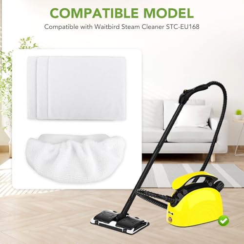 Sgizoku 10 Pack Microfiber Steam Mop Pads & Ironing Cloths for Waitbird STC-EU168