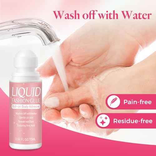 Vigorder Body Adhesive for Clothing, Sweat Resistant & Long Lasting Glue (2.54 Fl Oz)