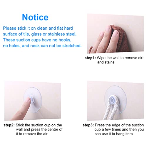 20mm Mini Clear Suction Cups 10 Pieces – PVC Wall Hooks for Decoration & Home Use