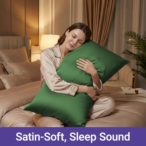 Satin Pillowcases Set of 2 - Sage Green Cooling Standard 20x26"