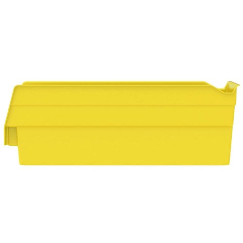 Akro-Mils 30120 Plastic Shelf Bins, Heavy Duty Storage Bins for Garage, Closet, and Drawer Organization, 12" x 4" x 4", Yellow, 24-Pack