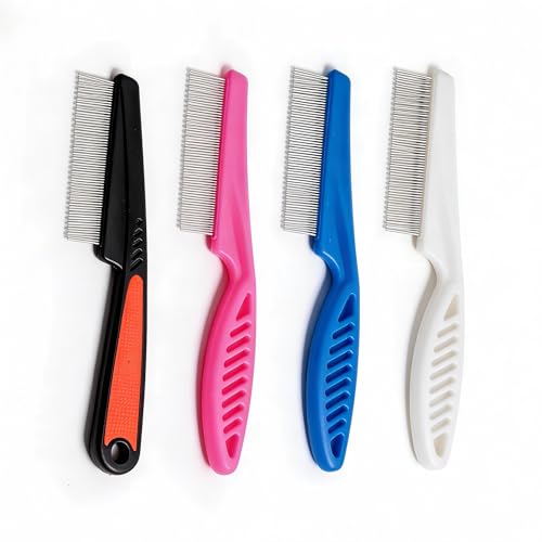 Fepibur 4-Pack Stainless Steel Fine-Tooth Combs for Hair and Scalp Care