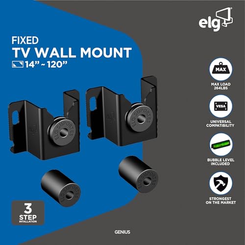 ELG Fixed Low-Profile TV Wall Mount for 14-75" TVs, 220 lbs Capacity
