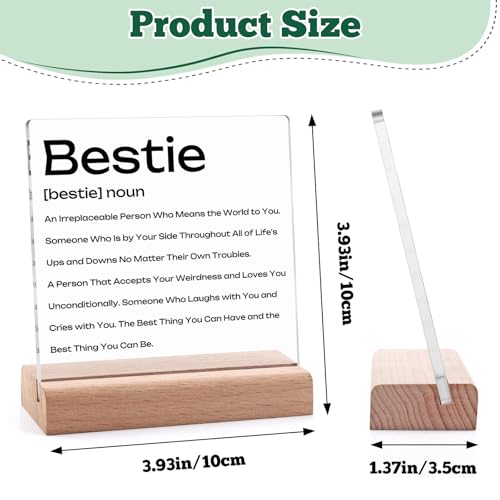 Inspirational Acrylic Plaque with Wooden Stand for Best Friends