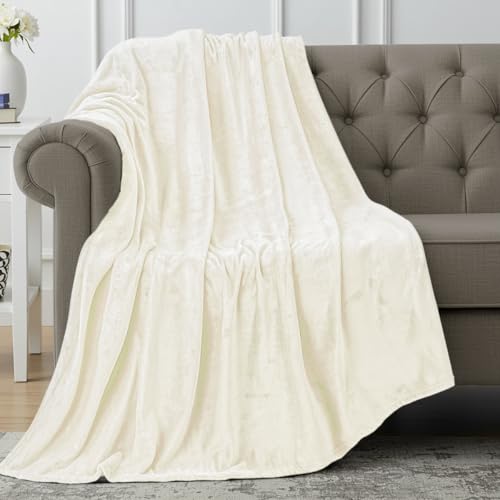 Utopia Bedding Ultra Soft Ivory Fleece Throw Blanket (50x60 Inch)