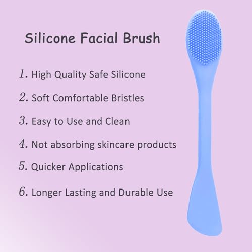 ZORLYS 2-in-1 Silicone Facial Cleansing Brush and Face Mask Applicator, 2-Piece Set