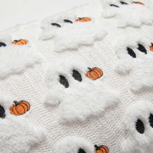 Halloween Ghost Throw Pillow Covers Set of 2 - 18x18 Inch Soft Plush