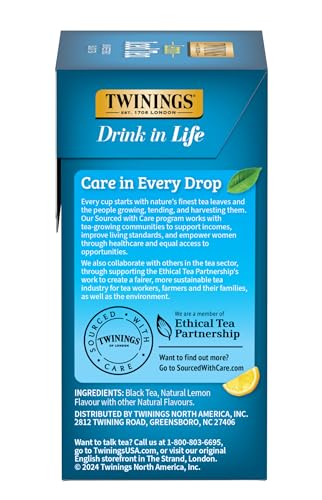 Twinings Lemon Black Iced Tea, 72 Oversized Tea Bags (Pack of 2)