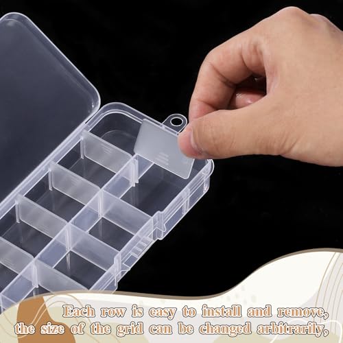 2 Pack Clear Plastic Jewelry Organizer with Adjustable Grids