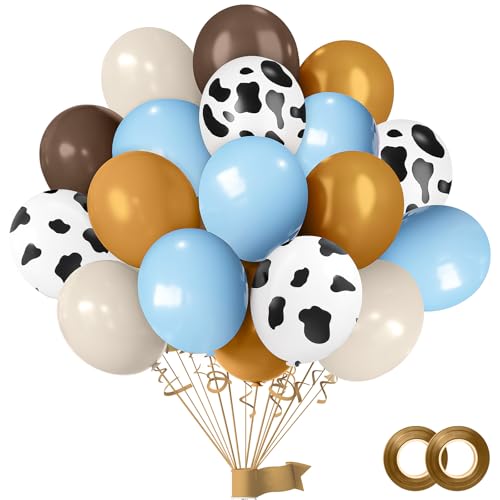 Hongplus Blue Western Cowboy Balloon Set - 60pcs Cow Print Party Decor