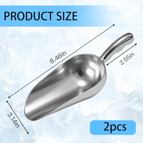 Cast Aluminum Ice & Dry Goods Scoops Set of 2, 12 Oz. Kitchen Utensils