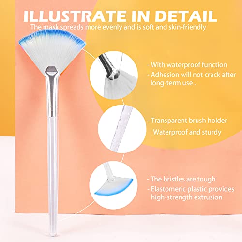 Soft 'N Style Taklon Fan Mask Brush Set for Facial Peels & Serums