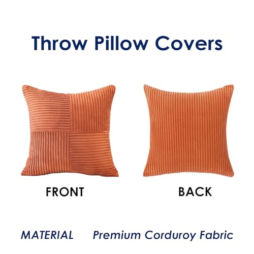 TAOSON Grey Velvet Throw Pillow Covers, 18x18 Inch Square Cushion Cases, Set of 2