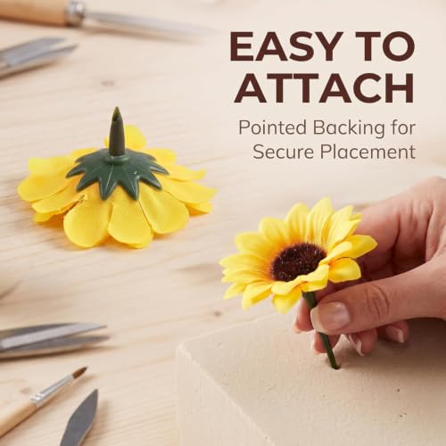 100Pcs 1.5-Inch Artificial Mini Sunflower Heads for DIY Crafts & Decor