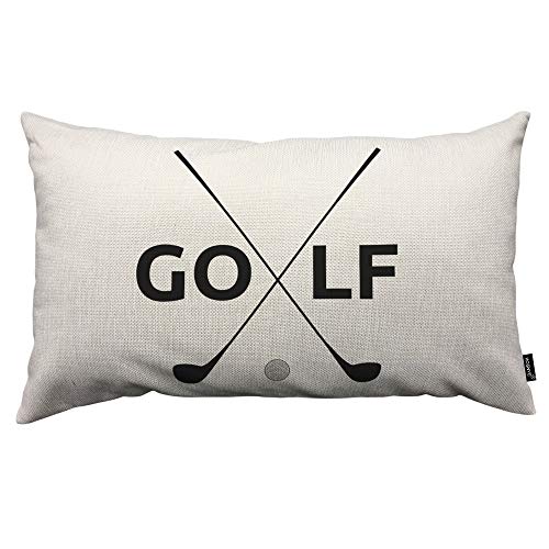HOSNYE Golf Symbol Throw Pillow Cover - Linen Fabric, 12x20 inch