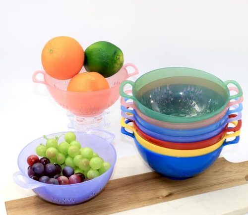 ASEANAO Heavy Duty 6 Inch Mini Food Colander with Double Handles for Fruit Vegetable BPA Free (Transparent green)