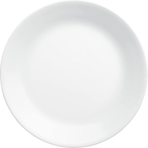 Corelle Vitrelle Dinner Plates Set - 10.25" Chip & Crack Resistant Glass | Winter Frost White - 4 Pieces