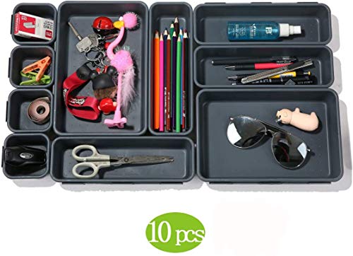 Interlocking Drawer Organizer Set for Kitchen, Office & Bathroom - 10 Pieces