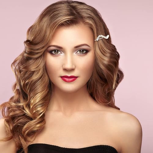 Rhinestone Bobby Pins Set, Silver Crystal Hair Clips 6 Pack