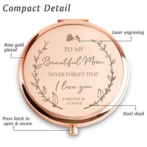Personalized Engraved Compact Mirror Custom Gift for Mom and Women
