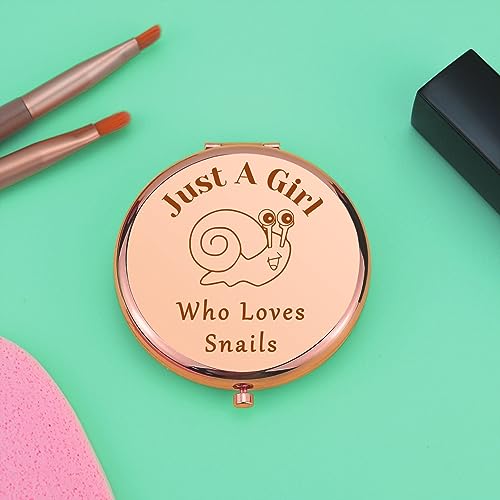 Snail Lover Compact Travel Makeup Mirror Funny Animal Gift for Women