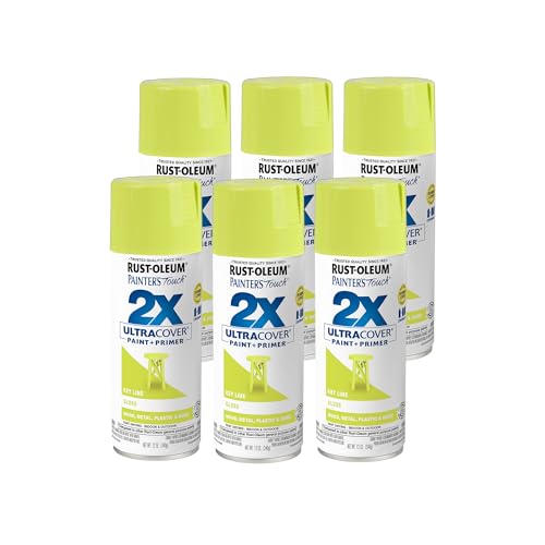 Rust-Oleum Painter's Touch 2X Gloss Key Lime Spray Paint, 12oz, 6 Pack