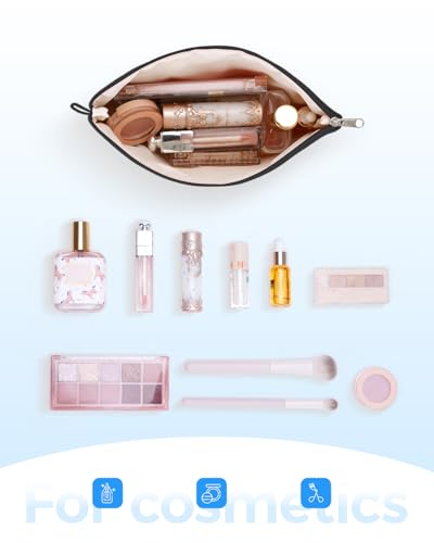 WANDF Small PU Leather Makeup Bag for Purse & Travel