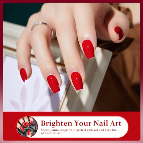 Major Dijit Quick Dry Red Nail Polish 12ml Long Lasting Glossy Lacquer