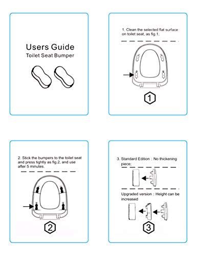 SUPPA Toilet Seat Bumper Kit - 4PCS Adjustable Height Bidet Risers