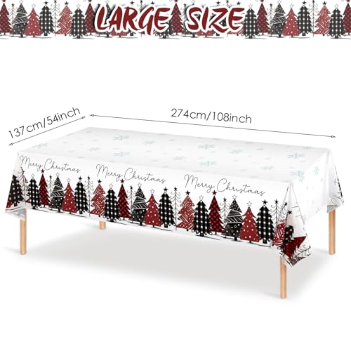 WovWeave Disposable Christmas Tablecloth - Buffalo Plaid, 54x108in - Variation of 1