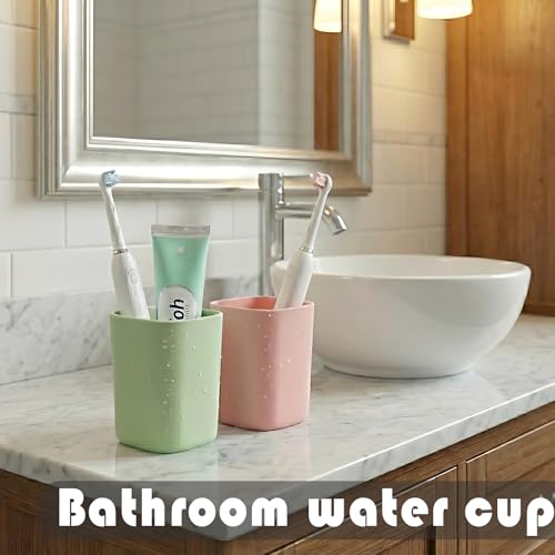 Baowindy 4-Piece Bathroom Tumbler Set, 330ml Reusable Toothbrush Cups