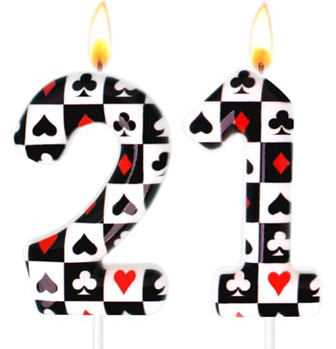 Casino Poker Birthday Candles - Fun Cake Toppers for Ages 0-100