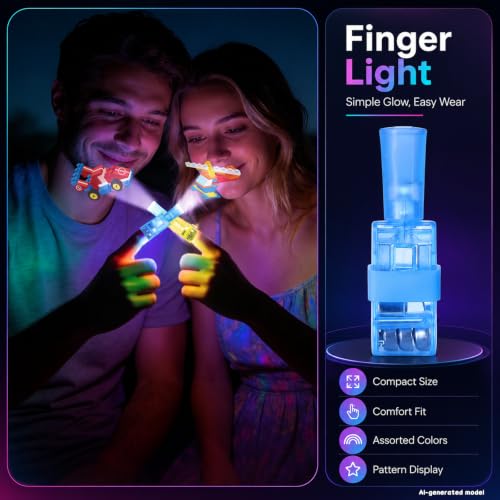 32 Pcs Glow Building Blocks Finger Lights for Parties