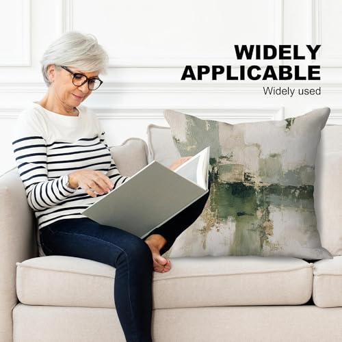 Sage Green Abstract Pillow Cover 18x18 - Colorful-11, Soft Flannelette for Sofa & Bedroom