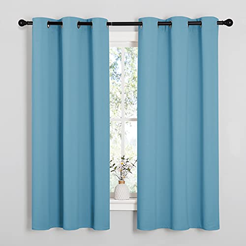 NICETOWN Blackout Curtains for Kids Room, Teal Blue, 34x54