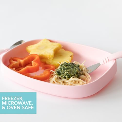 Bumkins Silicone Grip Suction Plate for Toddlers - Pink